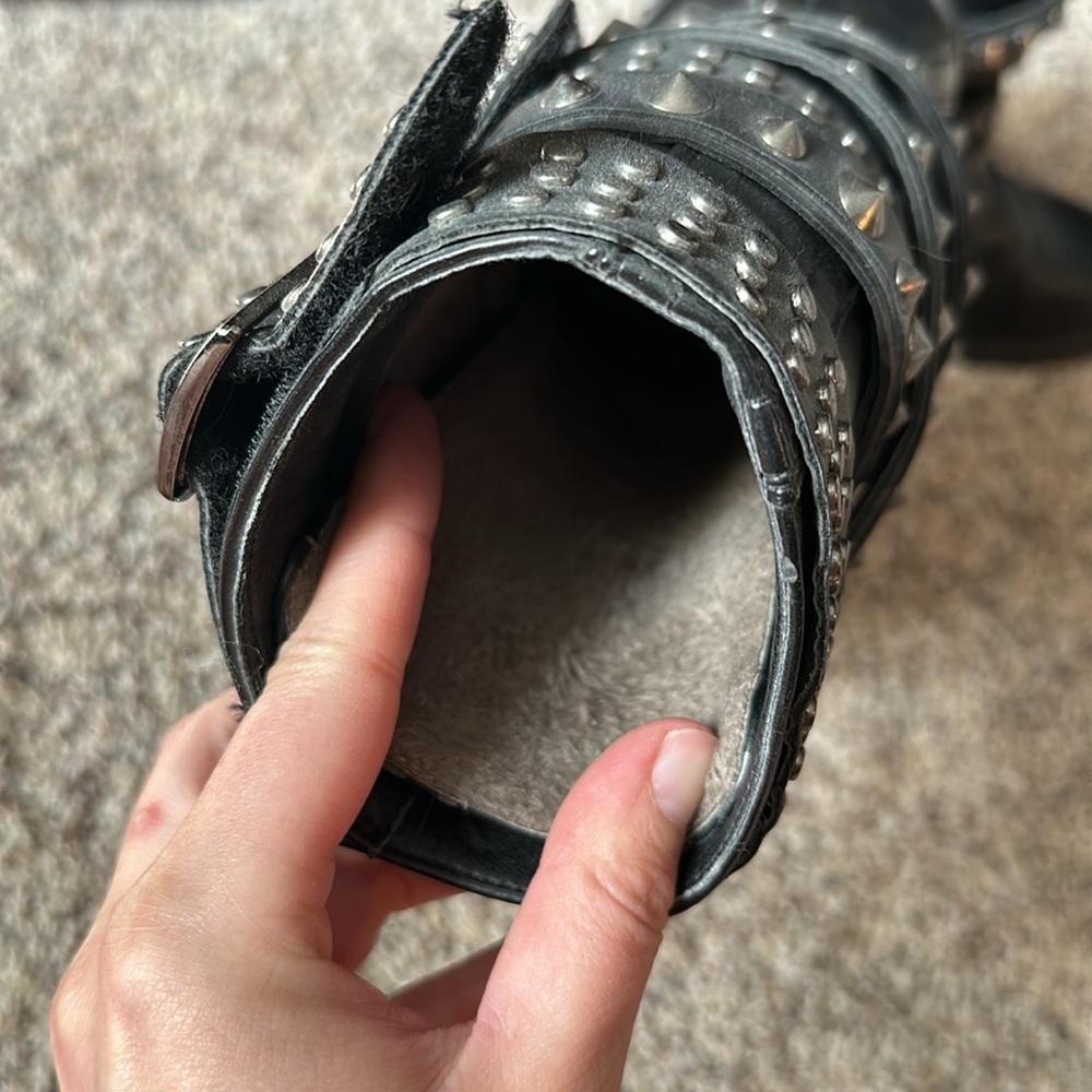 Studded Leather Moto Boots - Picture 6 of 10